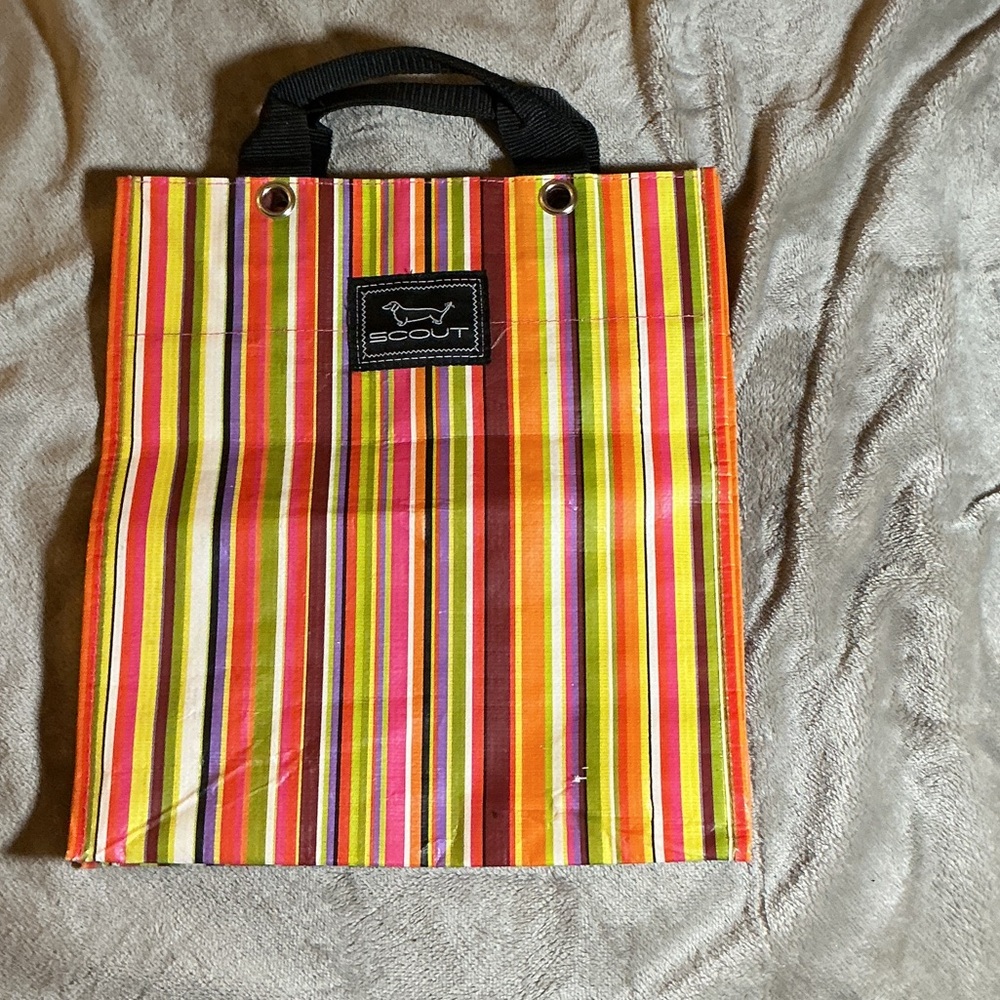 Scout Striped Tote in Orange, Yellow, Pink and Green